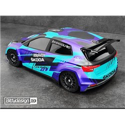 SKODA Fabia RS Rally2 Kaross 1/10 Rally 190mm Hard 1,2mm (Omålad)