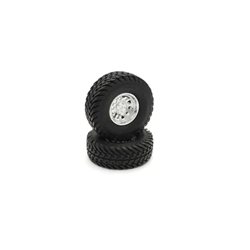 Pre-Glued Tyres Kyosho Outlaw Rampage Pro (2) Chromed Wheels