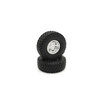 Pre-Glued Tyres Kyosho Outlaw Rampage Pro (2) Chromed Wheels