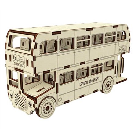 London Bus Wood Model Kit Static