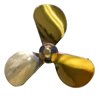 Brass Prop 3-Blade Right 2" dia