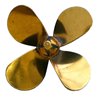 Prop Mässing 4-blad vänster 2'' dia
