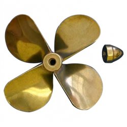 Brass Prop 4-Blade Left 3-3/8'' dia