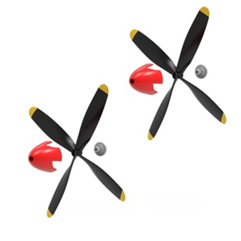 Propeller Full Set 4-blade P51D 400mm Red (2)