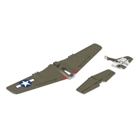 Vinge & Stjärt utan dekaler P51D Mustang 500mm