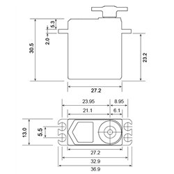 BLS-A600 Mini-Servo Air 7.6kg 0.10s HV S.BUS2