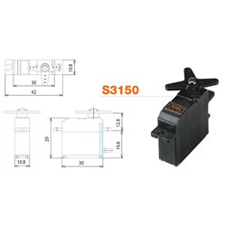 S3150 Digital Mini Servo 3.7kg 0.24s 4.8V Glider