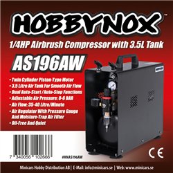 Airbrush Compressor 1/4HP with 3.5L Tank (0-6BAR)