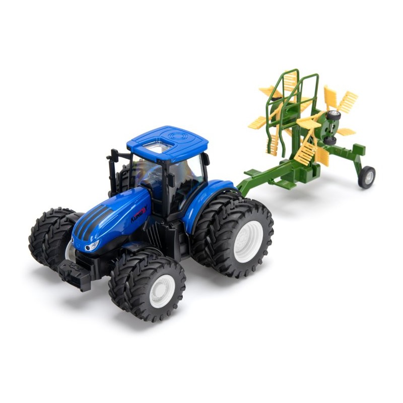 Traktor med dubbla hjul och rotorhövändare RC RTR 1:24