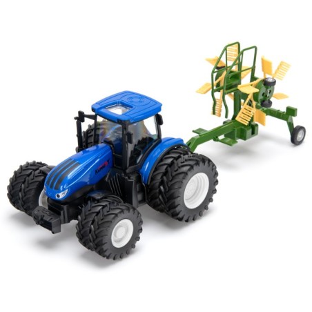 Traktor med dubbla hjul och rotorhövändare RC RTR 1:24