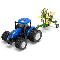 Traktor med dubbla hjul och rotorhövändare RC RTR 1:24