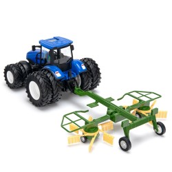 Traktor med dubbla hjul och rotorhövändare RC RTR 1:24