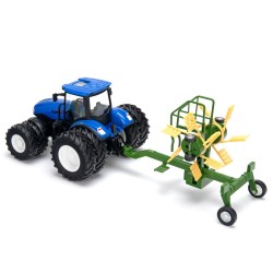 Traktor med dubbla hjul och rotorhövändare RC RTR 1:24