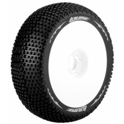 Däck & Fälg B-TURBO 1/8 Buggy Soft Vit (2)