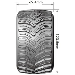 Tires & Wheels MT-CYCLONE 1/10 Soft (Removable 12, 14 & 17mm Hex) (2)