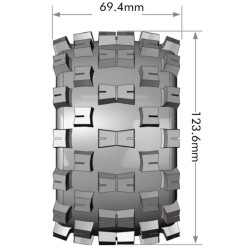 Däck & Fälg MT-MCROSS 1/10 Soft (Lös 12, 14 & 17mm Hex) (2)