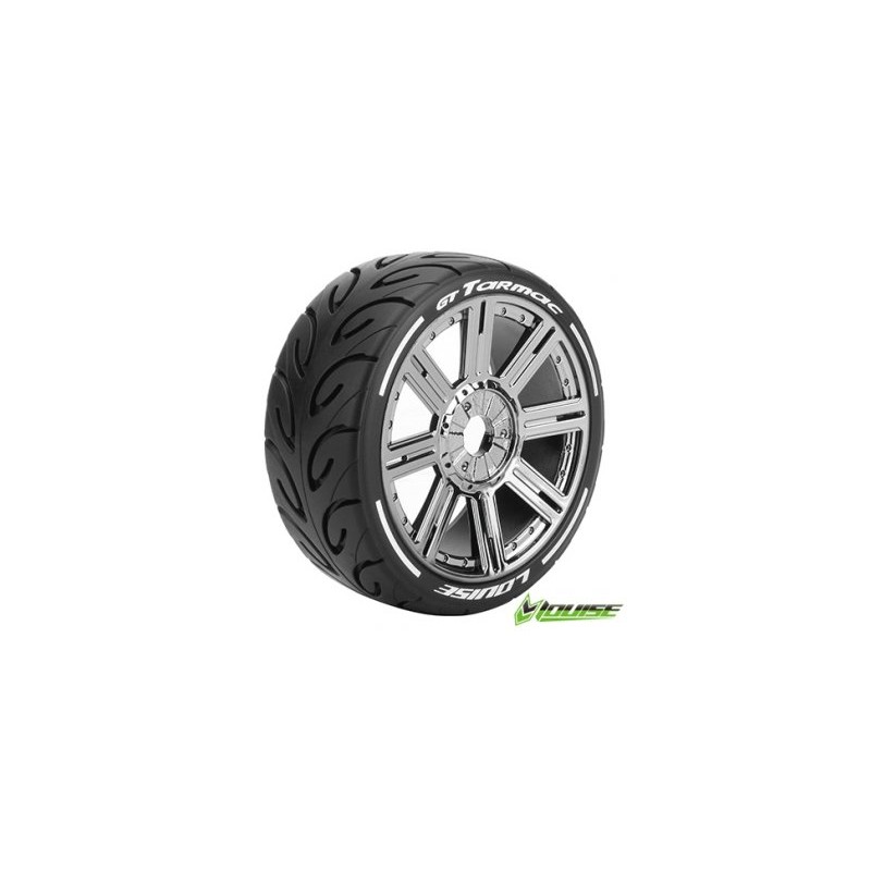 Tires & Wheels GT-TARMAC 1/8 GT Soft (MFT) Black Chrome (2)