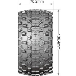 Däck & Fälg MT-UPHILL 1/10 MAXX Soft MFT (Lös 12, 14 & 17mm Hex) (2)