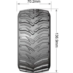 Tires & Wheels MT-CYCLONE 1/10 MAXX Soft MFT (Removable 12, 14 & 17mm Hex) (2)