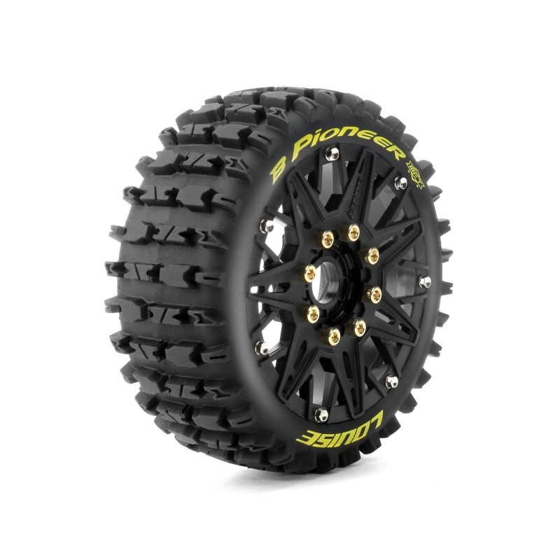 Tires & Wheels B-PIONEER 1/8 Buggy Soft MFT (Removable 17mm Hex 0" & 1/2" Offset) (2)