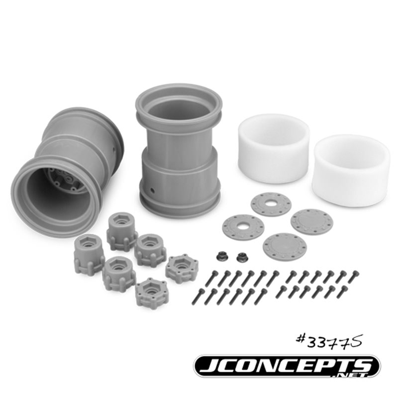 Tribute - 2.6 x 3.6" Monster Truck wheel w/ adaptors (silver) - 2pc. 