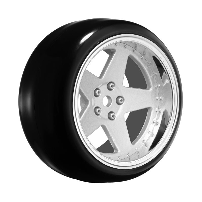 Däck & Fälg Drift / 5-Eker Matt Silver (2,4,6,8mm Offset) 12mm Hex (4)