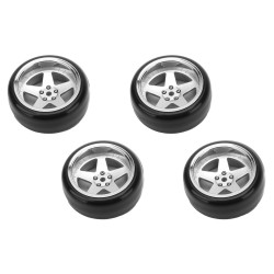 Däck & Fälg Drift / 5-Eker Matt Silver (2,4,6,8mm Offset) 12mm Hex (4)