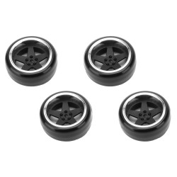 Tires & Wheels Drift / 5-Spoke Matte Black (2,4,6,8mm Offset) 12mm Hex (4)