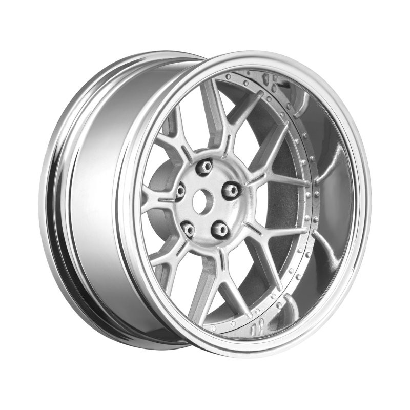 Wheels Drift 14-Spoke Matte Silver (2,4,6,8mm Offset) 12mm Hex (4)