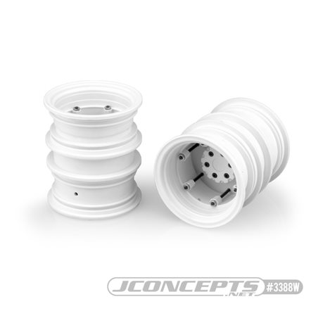 Krimson Dually - 2.6" dual truck wheels w/ adaptors, covers - (white) - 2pc.