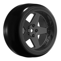 Tires & Wheels Drift / 5-Spoke Black (2,4,6,8mm Offset) 12mm Hex (4)