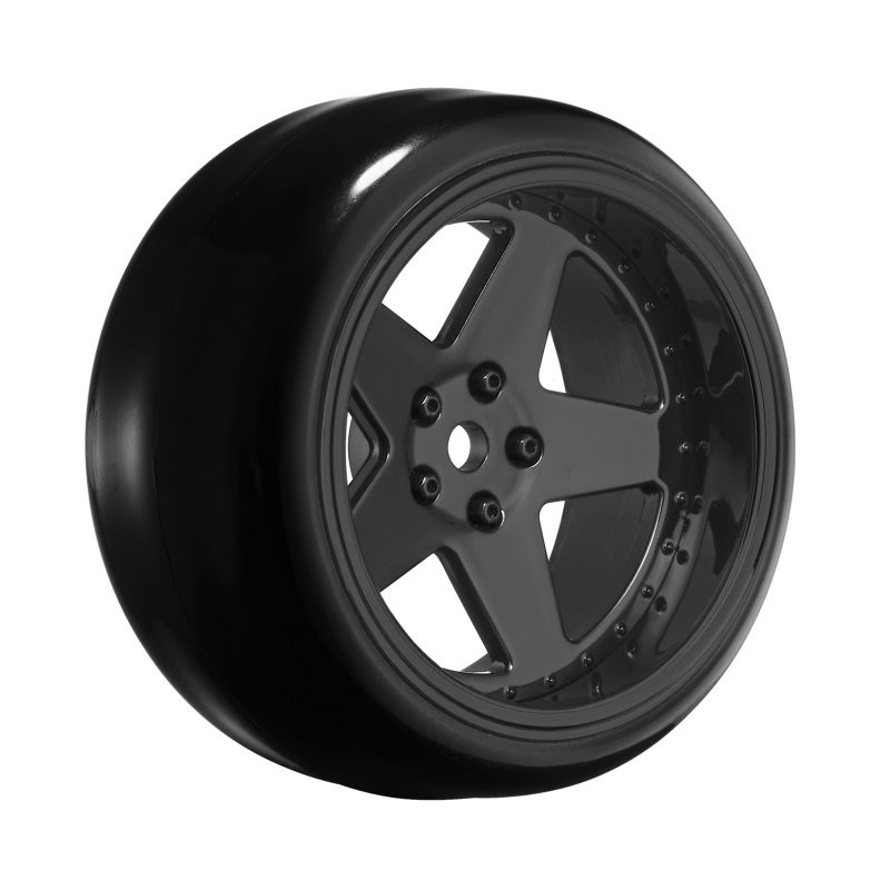 Däck & Fälg Drift / 5-Eker Svart (2,4,6,8mm Offset) 12mm Hex (4)