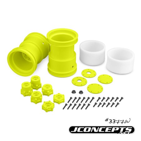 Tribute - 2.6 x 3.6" Monster Truck wheel w/ adaptors (yellow) - 2pc. 