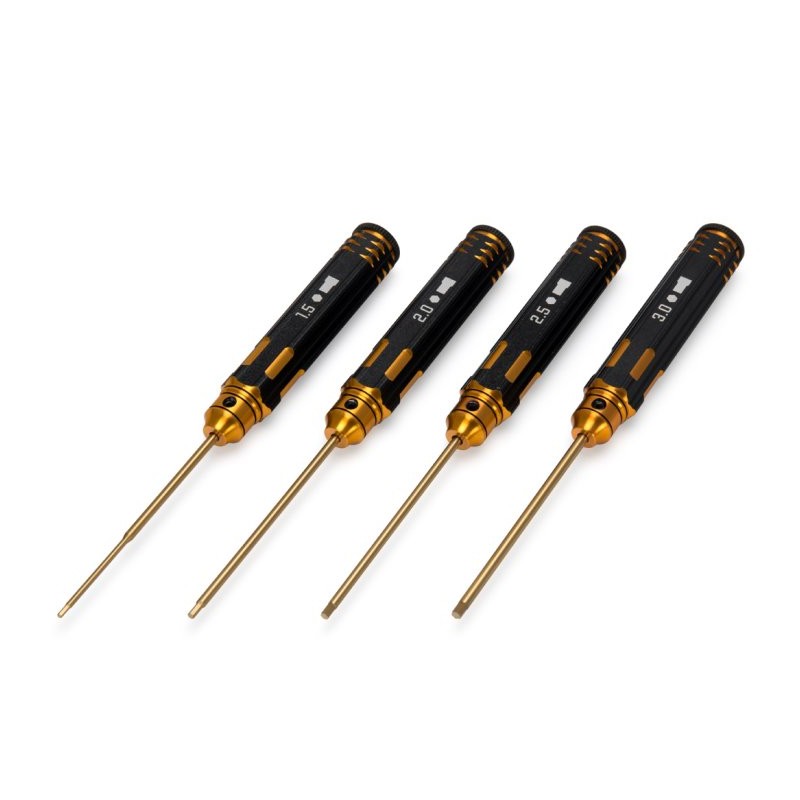 Pro TiN Allen Wrench Straight Hex Tool Set - 1.5, 2, 2.5 & 3mm
