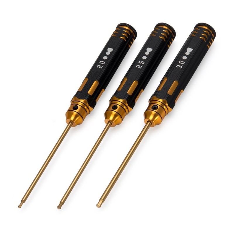Pro TiN Insexnyckel med Kula Set - 2, 2.5 & 3mm