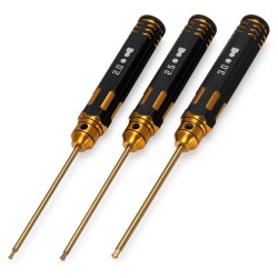 Pro TiN Insexnyckel med Kula Set - 2, 2.5 & 3mm