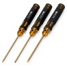 Pro TiN Insexnyckel med Kula Set - 2, 2.5 & 3mm