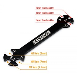 Universal Tool - Nut Driver 5.5/7/8mm - Turnbuckle 3/4/5mm
