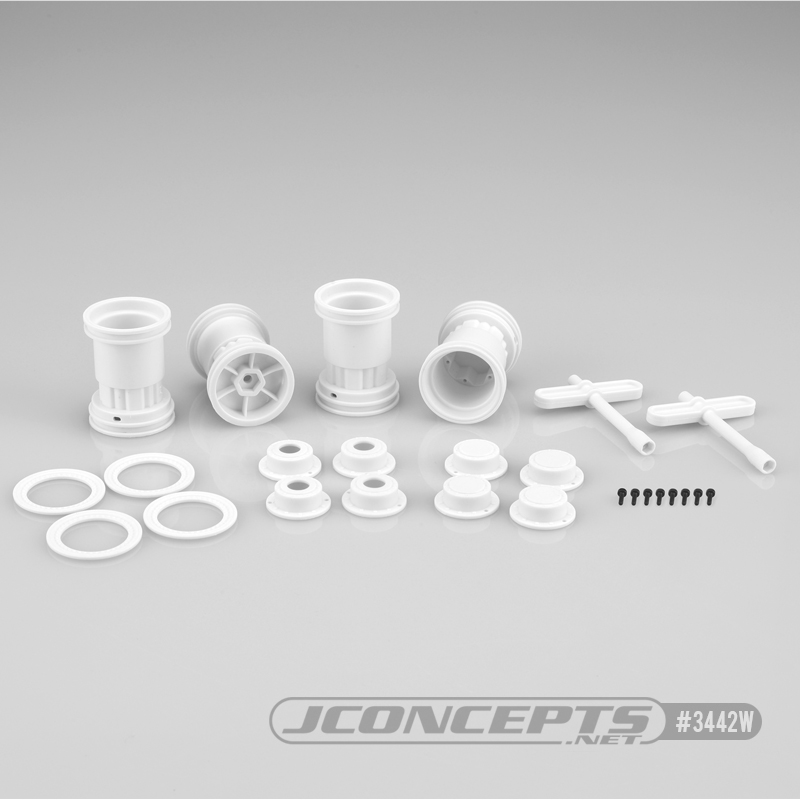 Tribute - 1/24th Mini Monster Truck wheel w/ accessories (white) - 4pc.  Tribute - 1/24th Mini Monster Truck wheel w/ accessories (white) - 4pc.