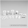 Tribute - 1/24th Mini Monster Truck wheel w/ accessories (white) - 4pc. 