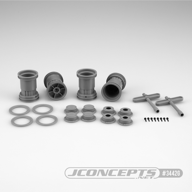 Tribute - 1/24th Mini Monster Truck wheel w/ accessories (gray) - 4pc.