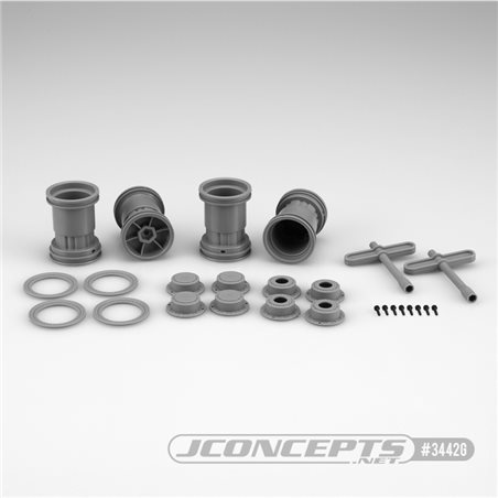 Tribute - 1/24th Mini Monster Truck wheel w/ accessories (gray) - 4pc.