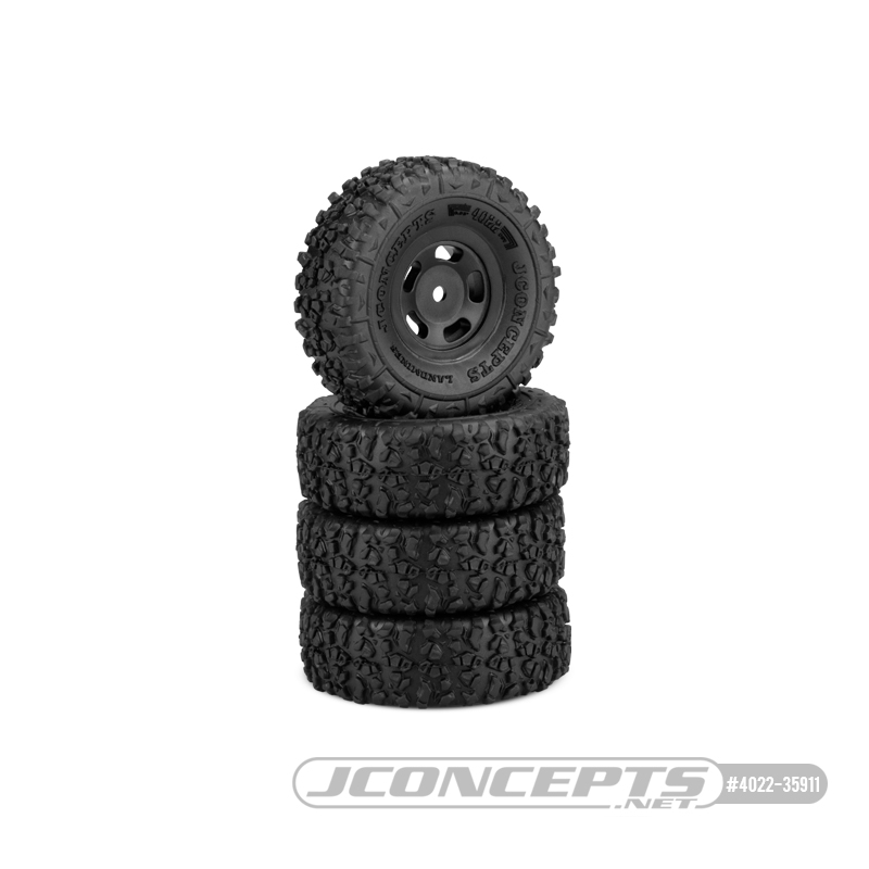 Landmines - gold compound - pre-mounted, black 3431B Glide 5 wheel (Fits - SCX24)
