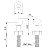 Ball Link Closed M2 3.9mm  M2.5/4-40 (2)