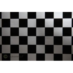 Oracover Fun 3 Silver-Svart Rutig 2m