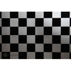 Oracover Fun 3 Silver-Black Checkered 2m