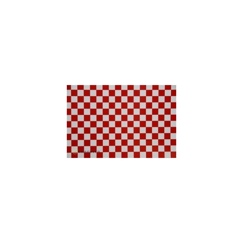 Oracover Fun 4 White-Red Checkered 2m