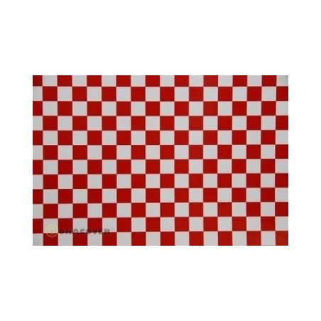 Oracover Fun 4 White-Red Checkered 2m