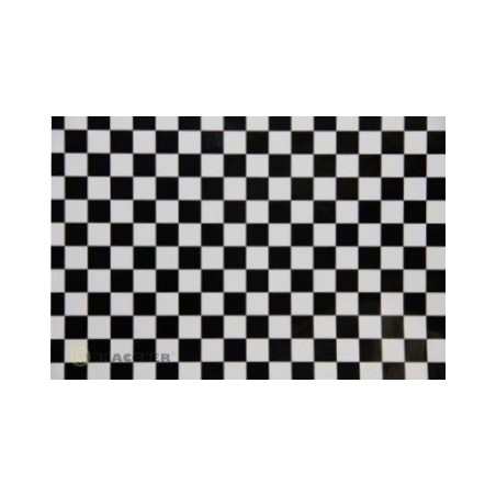 Oracover Fun 4 White-Black Checkered 2m