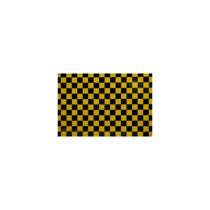 Oracover Fun 4 Yellow-Black Checkered 2m